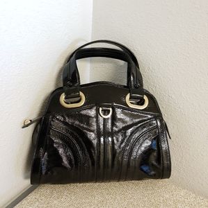 Bally Joliette Glossy Black Leather Bag.